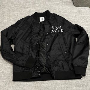 Bad Acid black windbreaker jacket